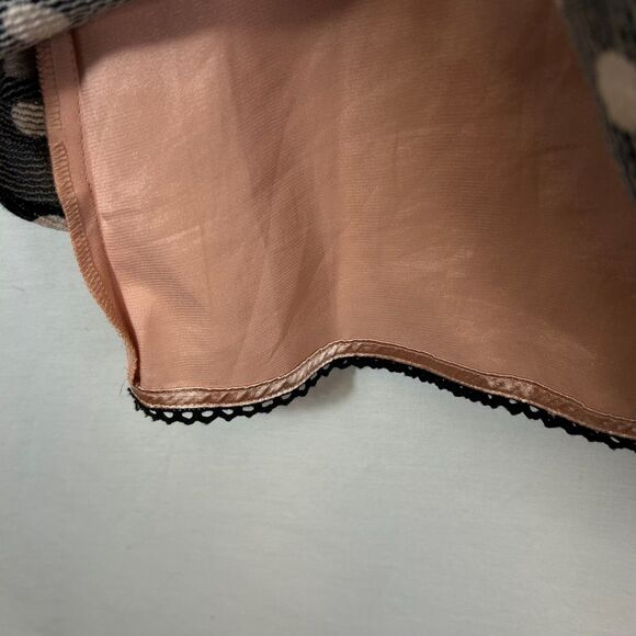 Anthropologie Maeve Nikola Black Cream Dot Print Lattice Neck SS Dress Size 12 - Picture 7 of 16